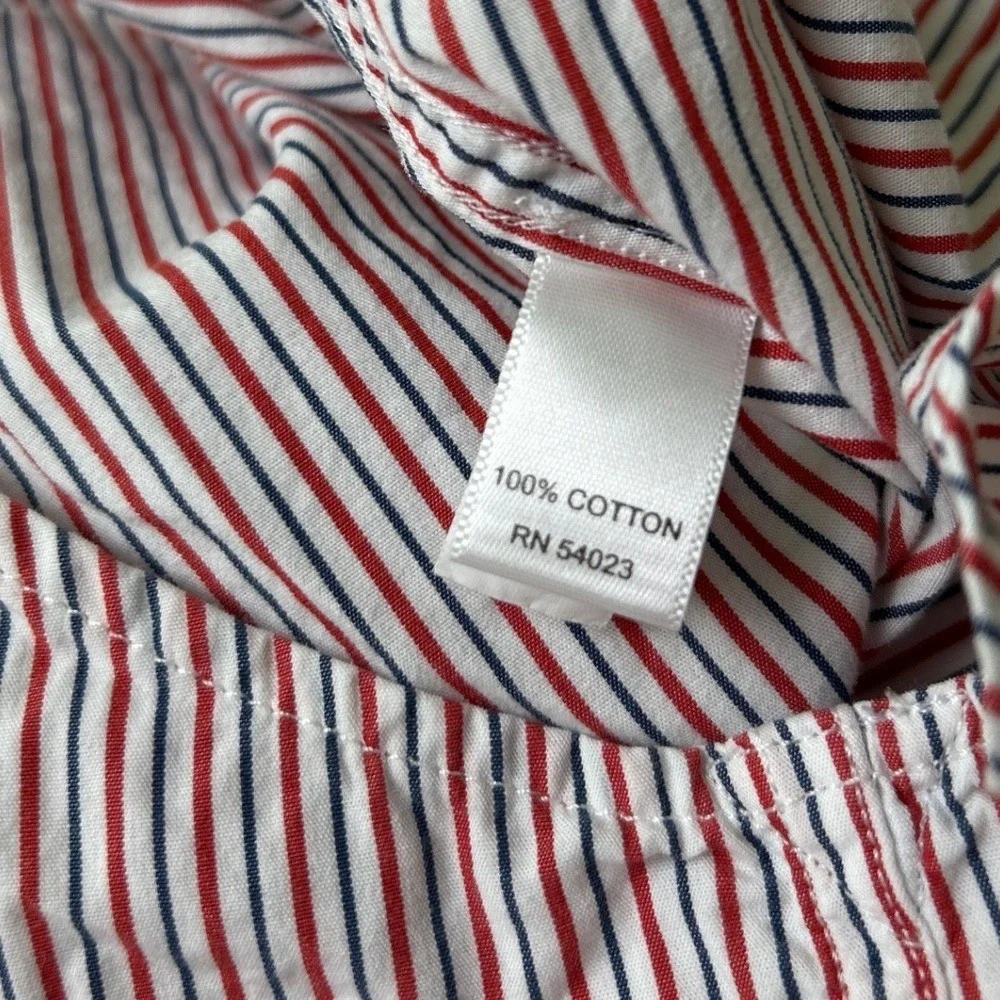 Banana Republic Mens Striped Soft-Wash Button Down Shirt Size S Red White Blue